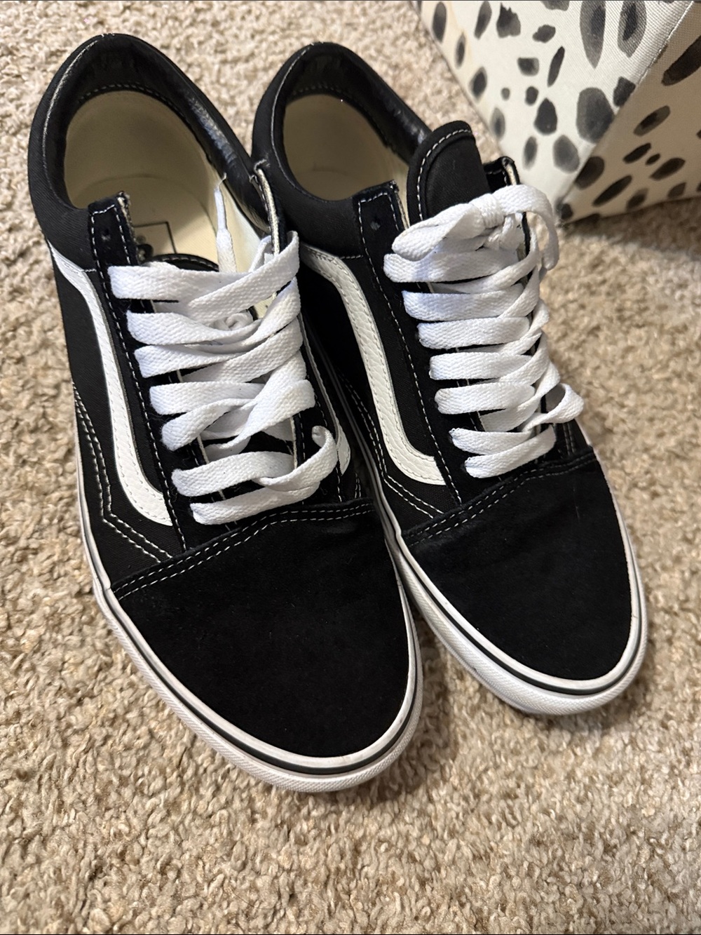 Vans Black & White Old Skool Low-Top Skate Sneakers